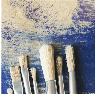 clean-brushes-on-pained-paper